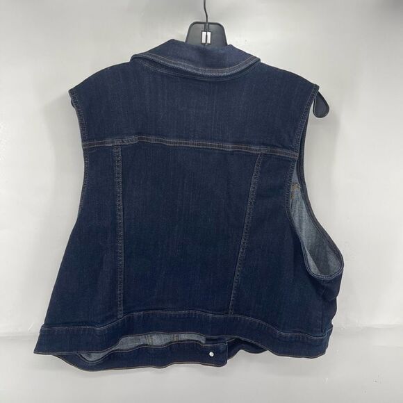 Torrid Womens Denim Vest Jean Button Cotton Cropped Pocket Stretch Blue Size 4 4 - Picture 6 of 8